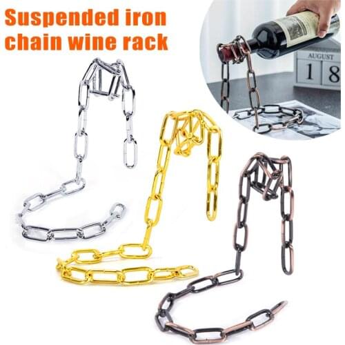 Metal Chain/Rope Wine Rack Bracket Suspension Bottle Rack Storage Wedding Party Decoration Ornaments Outdoor Tools