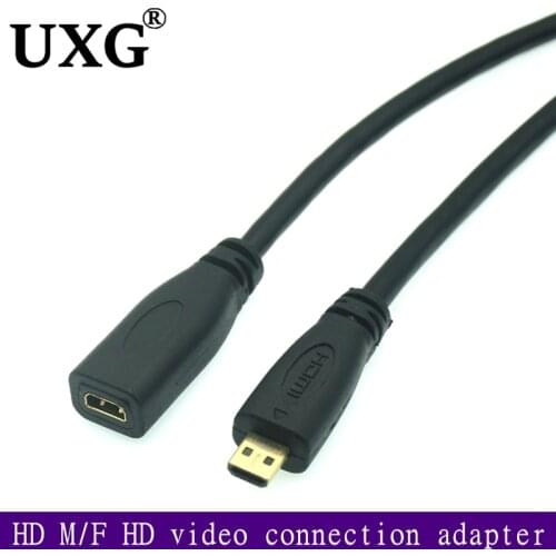 Micro HDMI-compatible Male to TYPE-D HD Female extend HDTV Cable Cord video connection adapter