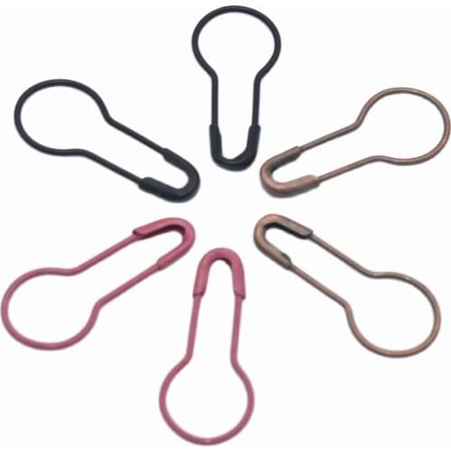 Mini colorful pear safety pins Bulb Safety Pins metal brooch pins tag pins for Locking Stitch Markers colorful Craft 100pcs 22mm