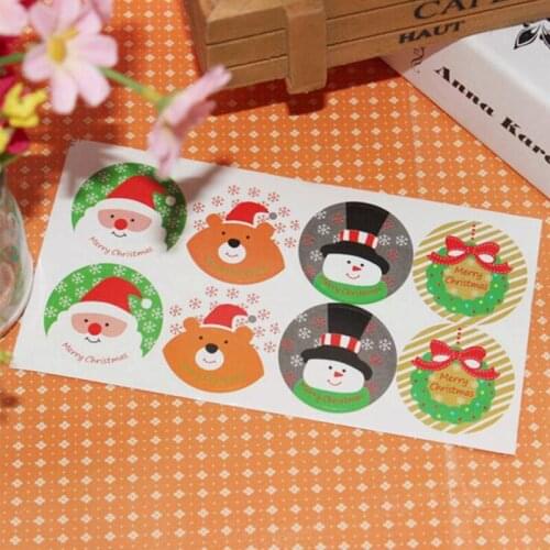 80pcs/lot Christmas Snowman santa claus Sealing Stickers Gift Posted Baking Decoration Label Multifunction Tag Package Label