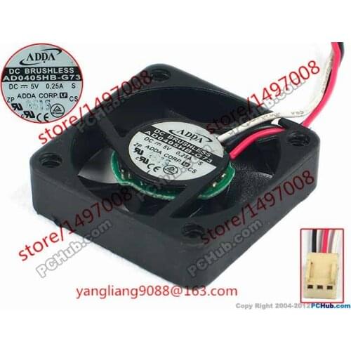 ADDA AD0405HB-G73 S DC 5V 0.25A 3-Wire 40x40x10mm Server Cooling Fan