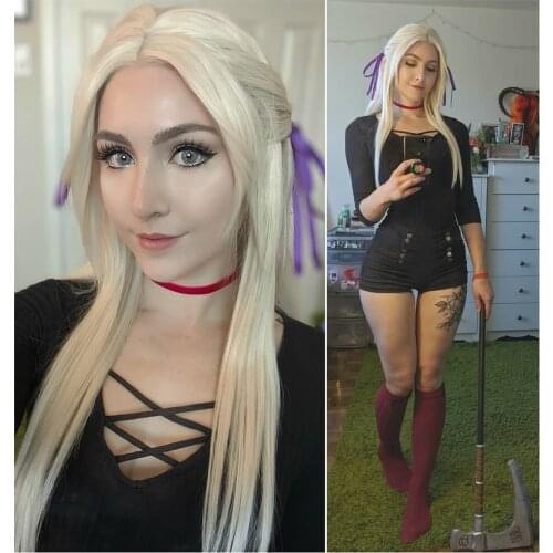 Transparent Lae Frontal Synthetic Womens Wigs Body Wave Straight Black/White Women HD 13X2 Cosplay Blonde Pink Red Wig Lolita