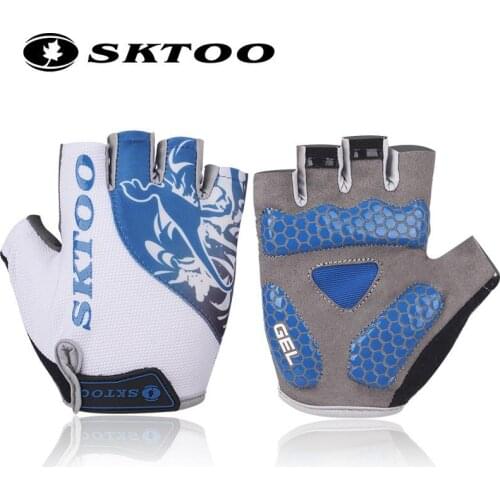 SKTOO blue Summer Half Finger Cycling Gloves Men Breathable bike Outdoor MTB sports Anti-slip guantes ciclismo Bicycle Gloves