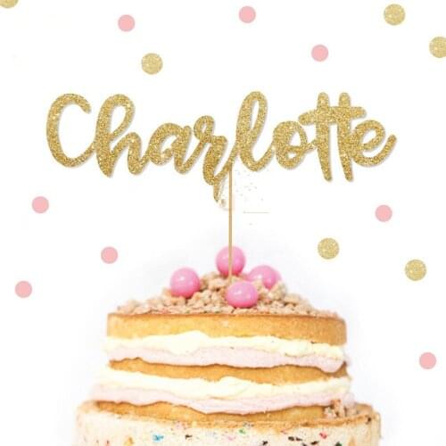 Personalize Name cake topper custom large cake topper, personalised gold cupcake topper first birthday topper, wedding cake