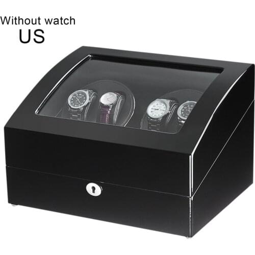 4 Automatic Black Baking Finish Watch Winder with LED Light 6 Storage Case 10 Modes For Mechanical Watch collectors 2021 new