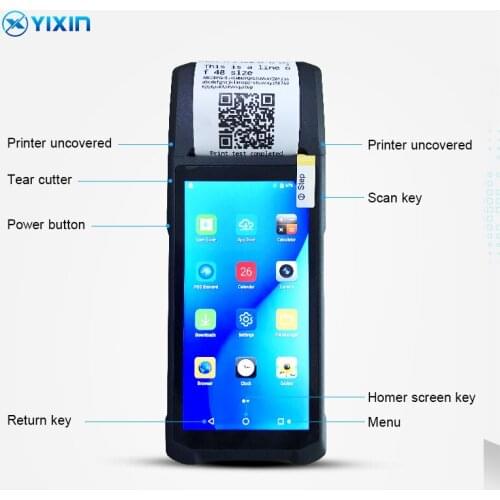 3G WIFI POS Terminal PDA Android 8.1 Handheld Restaurant Shop Cash Registers Wireless Bill Machine Thermal Printer Mobile