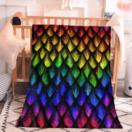 Bedding Bedroom Living Room Home Decoraction Dragon Scale Pattern Style Blanket 3D Print Customize Luxury Sofa Blanket Single