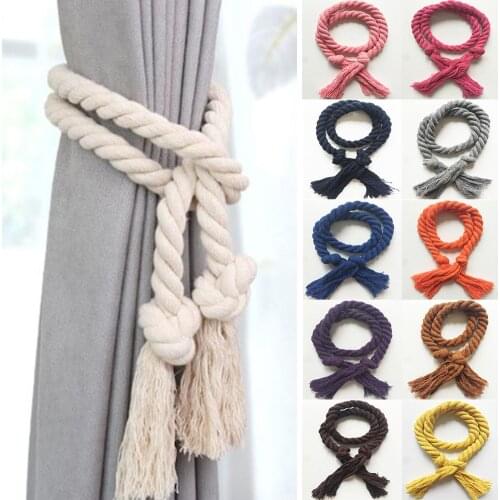 Curtain Buckle Solid Color Hand Weaving Rope Curtain Buckles Curtain Tieback Holder living room Home Decor Curtain Rope Decor