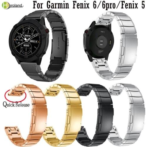 Wristband Stainless Steel 22mm Quick Release Watch strap For Garmin Fenix 6 / 6pro / Fenix 5/ Forerunner 935 Watch band Bracelet
