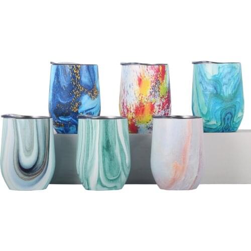 12oz egg cup 304 stainless steel insulated wine glass double vacuum eggshell cup tumbler cup tumbler cups in bulk coffee bottle