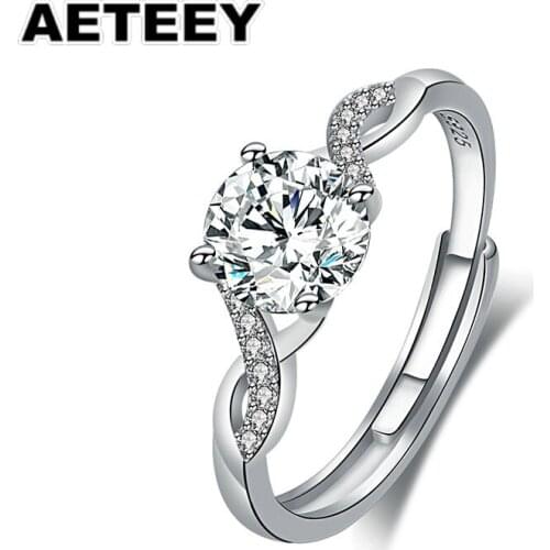 Sterling Silver 925 Moissan Diamond Ring For women 1 Ct Diamond Ring Fashion Anniversary Wedding Engagement Ring JF-18