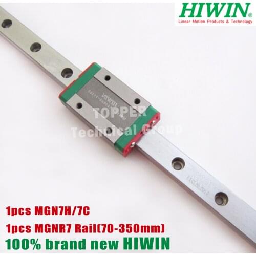 Taiwan HIWIN MGN7 L=70 100 150 200 300 350mm linear guide rail with MGN7H MGN7C slide blocks stainless steel