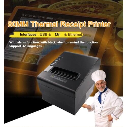 NEW High quality 80mm thermal receipt printer automatic cutting printing with USB port or Ethernet POS print Takeaway kitchen