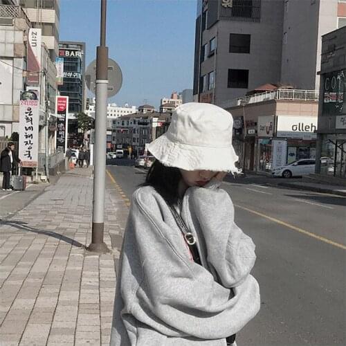 Basis versatile wind ~ washed ruffled INS wind fisherman hat summer sunshade casual basin hat street fashion