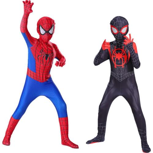 Iron Spiderman Cosplay Amazing Spiderman Halloween Costume Peter Parker Zentai Suit Superhero Bodysuit for Kids