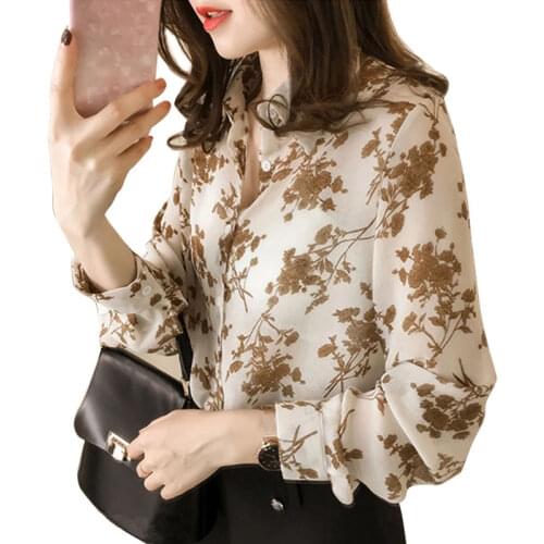 Spring Summer Casual Blouse Women Shirt Top Plus Size 4XL Long Sleeve Floral Blouse Womens Tops and Blouses DD2335