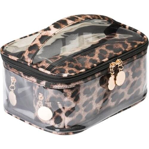 Women Leopard PVC Cosmetic Bag Travel Waterproof Beauty Makeup bags Toiletry Storage Case Lipsticks Holder Organizer Accessories
