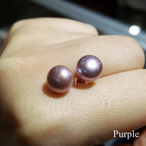 Elegant 100% Genuine Freshwater Natural Pearl 7-8mm Earrings Silver 925 Stud Earrings for Women Nice gift ,Mothers Day,Wedding