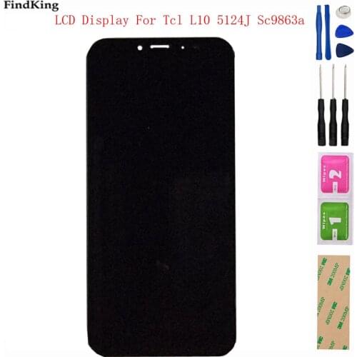 5.45" LCD For TCL L10 5124J Sc9863a LCD Display + Touch Screen Digiziter Panel Front Glass Sensor Assembly Repair Parts Tools