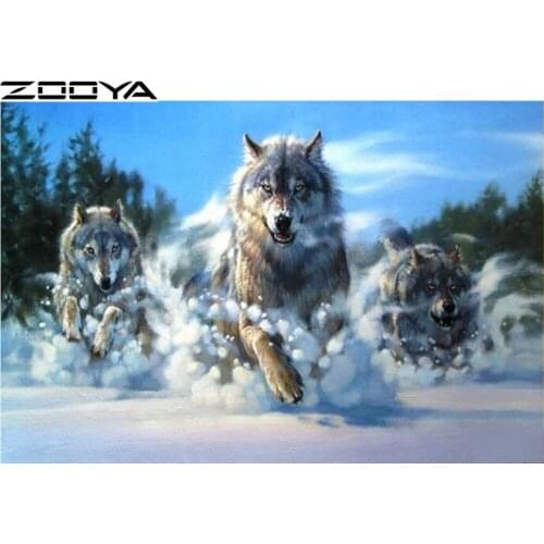 ZOOYA landscape Diamond Embroidery Wolf 5d DIY Full Diamond Art Mosaic Puzzle Diamond Painting Animal Home Decoration Sale R1102