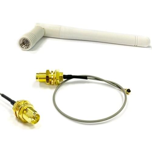 1PC 2.4GHz 3dBi WIFI Antenna with RP SMA male plug white +1pc ipx/ufl to RP SMA female jack cable 15cm