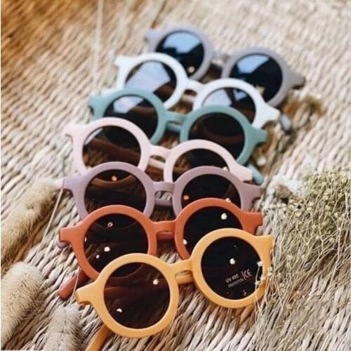 10pcs Wholesale Round Cute kids sunglasses for girls Boy toddler Lovely baby sun glasses Children Oculos de sol Drop shipping