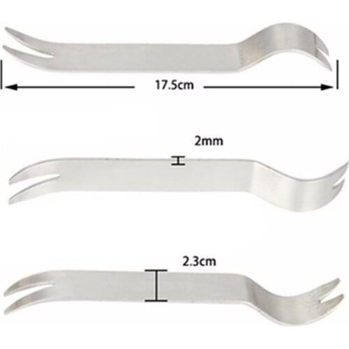 18cm Kit Trim Door Clip Panel Dash Dashboard Audio Radio Interior Repair removal Tool Metal Silver color Car Removal Pry Tool