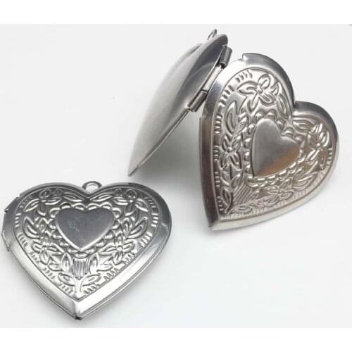 3Pcs/lot fashion jewelry stainless steel album box pendants heart shape wholesale 28MM*28mm