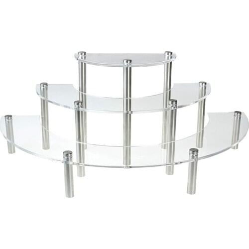 3-Tier Clear Acrylic Semicircle Round Cupcake Dessert Display Stand
