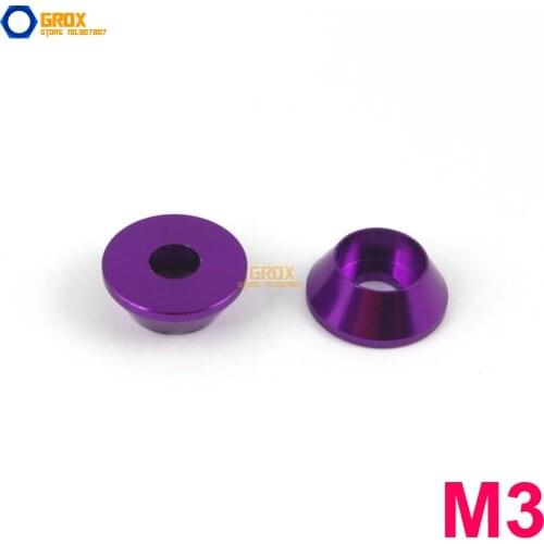 30 Pieces M3 Purple Aluminum Washer Socket Head Cap Screw Washer