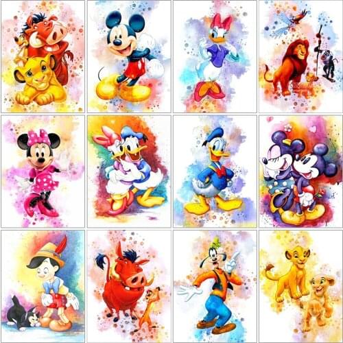 5D DIY Diamond Painting Donald Duck Mickey Winnie The Pooh Cross Stitch Kit Cartoon Picture Square/Round Home Decoration Gift