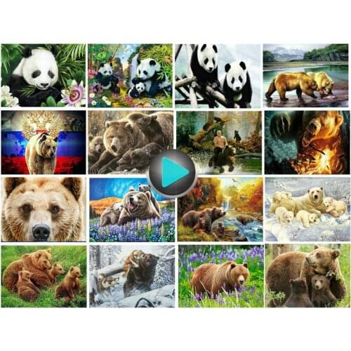 Diamond Painting Panda Bear Full Square Diamond Resin Diamond Mosaic Animal Rhinestone 3d Diamond Embroidery Crafts 20x25cm