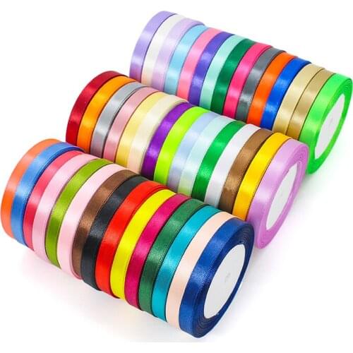 10mm Satin Ribbon DIY Crafts Scrapbooking Material Christmas Halloween Wedding Birthday Party Decoration Gift Packaging Ribbon