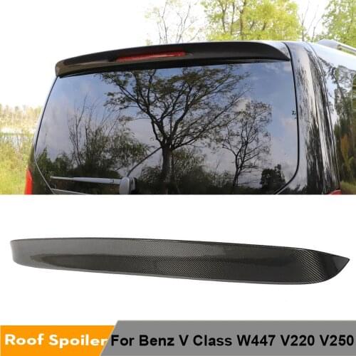 Car Rear Roof Spoiler Wing For Mercedes-Benz V Class W447 V250 V220 2018 2019 Rear Trunk Roof Boot Lip Wing Spoiler Carbon Fiber