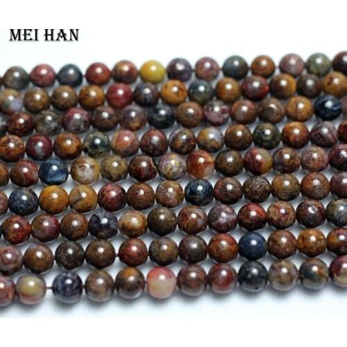 Meihan Free shipping (2 strands/set) natural 6mm vintage Pietersite smooth round amazing beads stone for jewelry making design