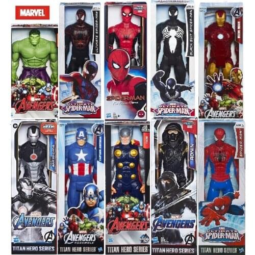 Disney Marvel Toys The Avenger Endgame 30CM Super Hero Thor Hulk Thanos Wolverine Spider Man Iron Man Action Figure Toys Dolls