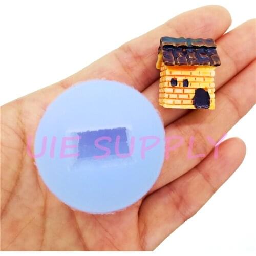 FYL749U 3D House Silicone Mold Fondant Decorating Craft Resin Art Doll House Miniaturesweets DIY 22.4mm x 16.6mm x 12.0mm