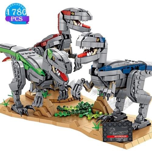Ideas Assembly Model Building Blocks Moc Jurassic Dinosaur Animal World Park Childrens Educational Bricks Toys Boys Gifts
