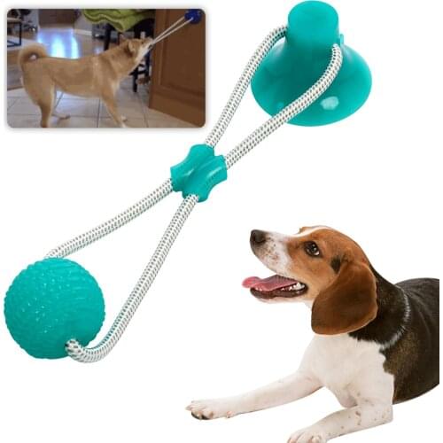 Pet Toys with Suction Cup Dog Push Toy with TPR Ball Pet Tooth Cleaning Chewing Rubber Dog Toys for Small Dogs Rubber Dog Toy