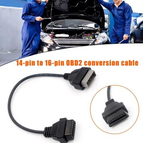 Car Conversion Line 14pin Obdii 16pin Diagnostic Extender Female Adapter Connector Extension Cable Car Styling