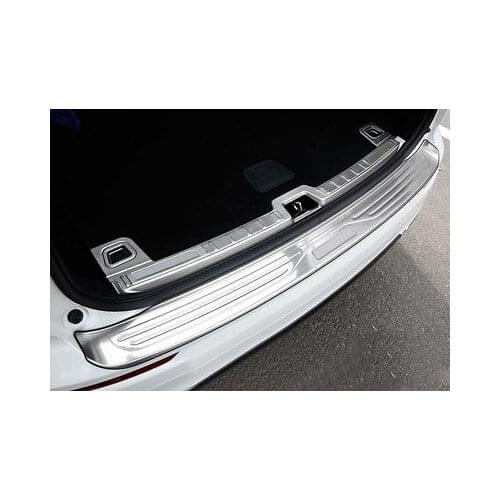 Outer + Inner Rear Bumper Protector Sill Plate Cover 2pcs For Volvo XC60 18 - 19