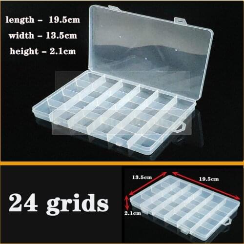 Small 24 grids Container Plastic Box Organizer Practical fixed Compartment Jewelry Earring Bead Screw Holder case strage box