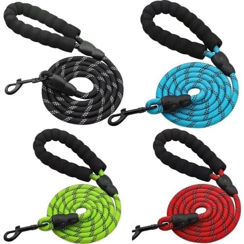 Big Pet Dog Leash Walking Leading Rope 1.5m Thickening Durable Hook Nylon Dog Rope With Foam Handle Climbing Rock Rope