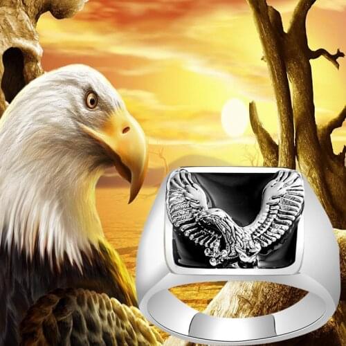 2021 new retro domineering eagle ring European and American popular hip-hop mens ring jewelry