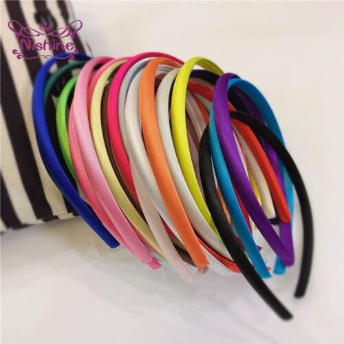 Nishine1 PCS 10 MM Toddler Candy Color Fabric Thickened Hair Hoop DIY Children Headwear Infant Accessories Photography Props