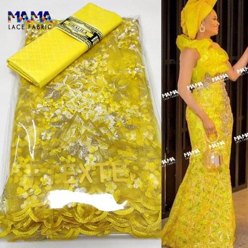 Wholesale Price !!! 2.5+2.5 2021 Latest African Lace High Quality Embroidered Tulle Fabric With Bazin Riche Wedding Dres