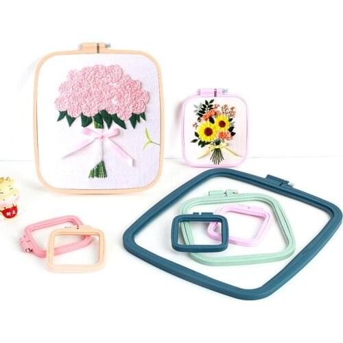 Plastic Square Embroidery Hoops Cross Stitch Hoop Ring DIY Needlecraft Cross