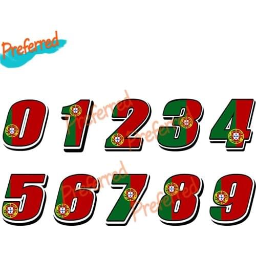Portuguese Flag Portugal Car Styling Racing Number Motocross Auto Stickers Bike Waterproof Decals Die Cutting Waterproof PVC