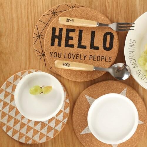 Cork Mug Coasters Round Thickening Coffee Tea Cup Mat Heat Insulation Tablemat Bowl Pad Kitchen Decor for Bar Coffee Shop