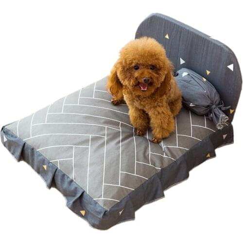 Luxury Pet Bed Warm Deep Sleep Dog Bed Sofa In Autumn Winter Removable and Washable Small and Medium French Bulldog Soft Dog Bed
